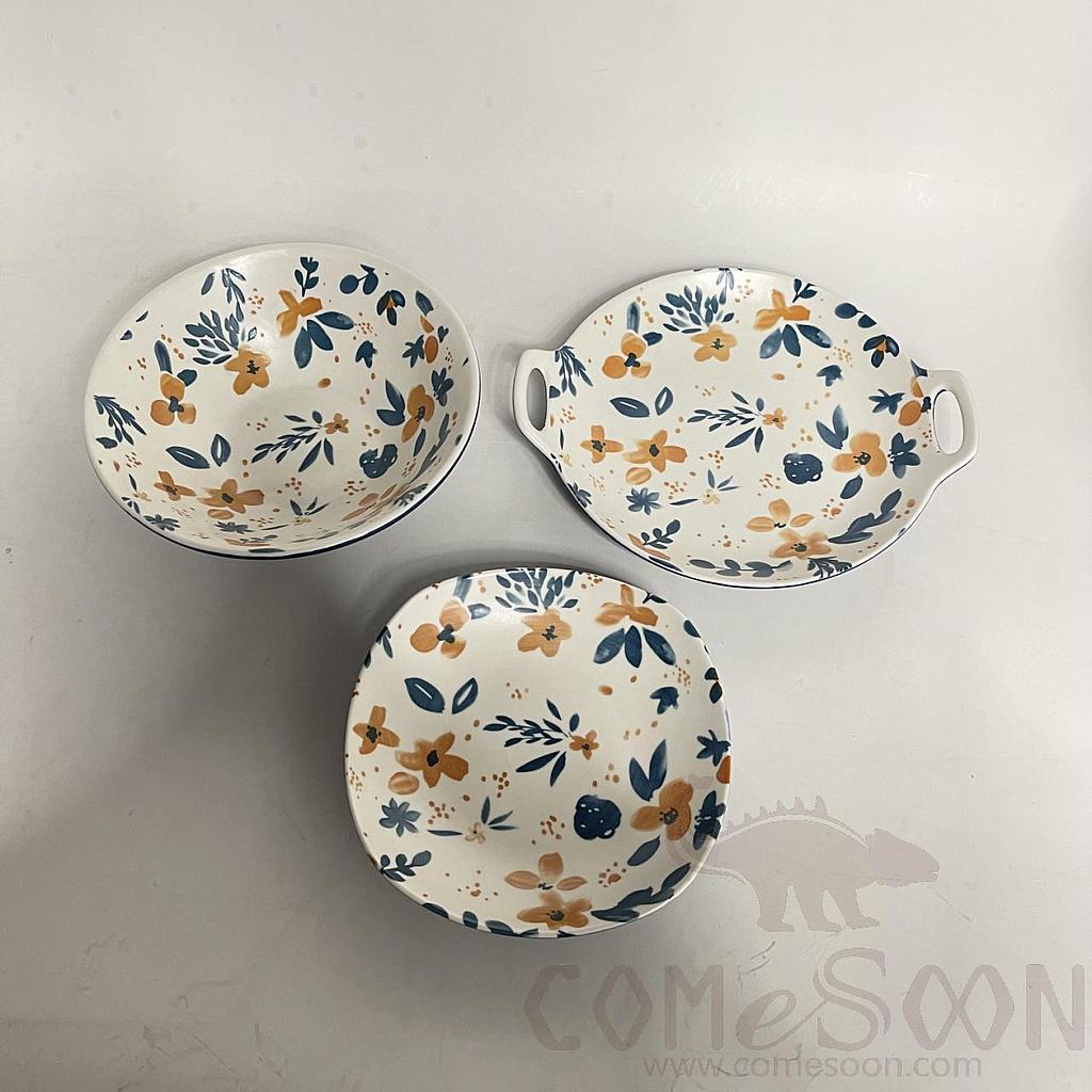 Glorious Blooms Series 7.6" Striped Trumpet Bowl(Single), 19.2*19.2*5.9cm product image