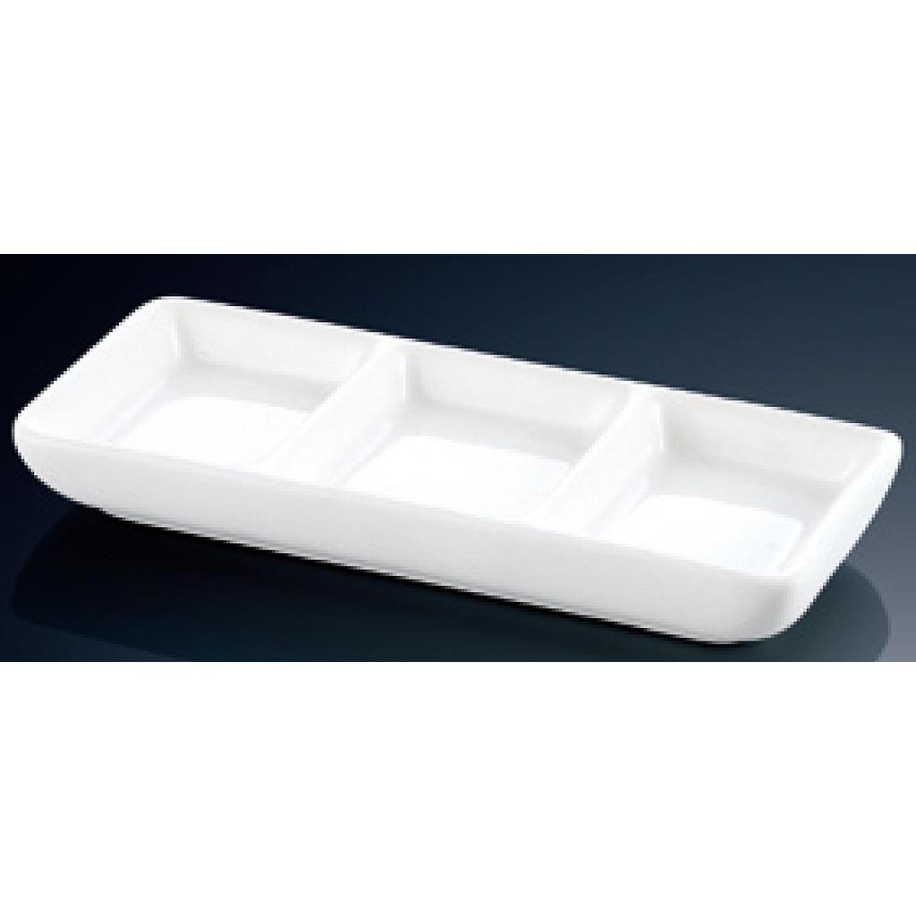 Yy Series- Sauce Dish 8" Rectangle  Three Compartment