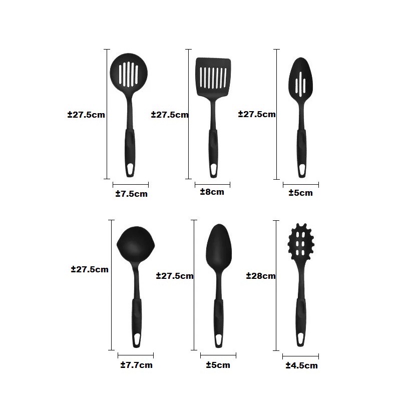 PUSAT17 SPATULA SET ISI 6PCS SODET SUTIL SARINGAN CENTONG SAYUR DAPUR / SET PERLENGKAPAN MASAK DAPUR SERBAGUNA / COOKING SET  