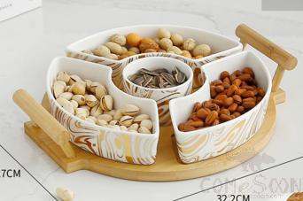 Porcelain Snack Plate, White