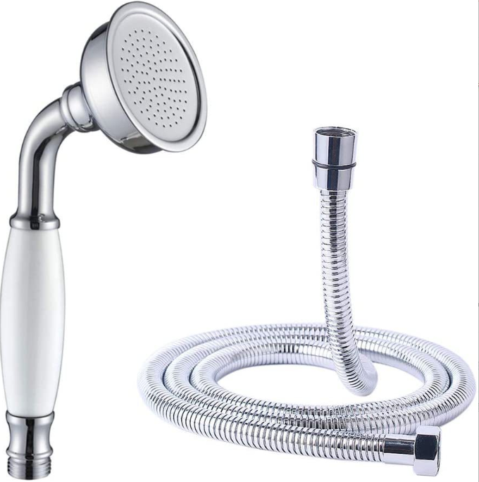 Hand Held Shower Head W/ Hose, H 175mm, Hose, Silver
