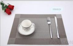 Hot Pressed Edge PVC Placemat, Transparent Gray Single Frame with Four Corners