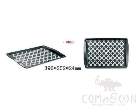 Rectangle Serving Tray, Pc/tpe, Black, L390*W252*H24mm