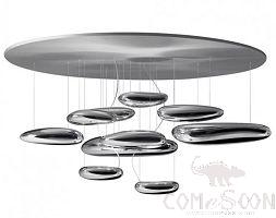 Art Pendant Light, Stainless Steel Mirror+ Glass, D800*H600mm