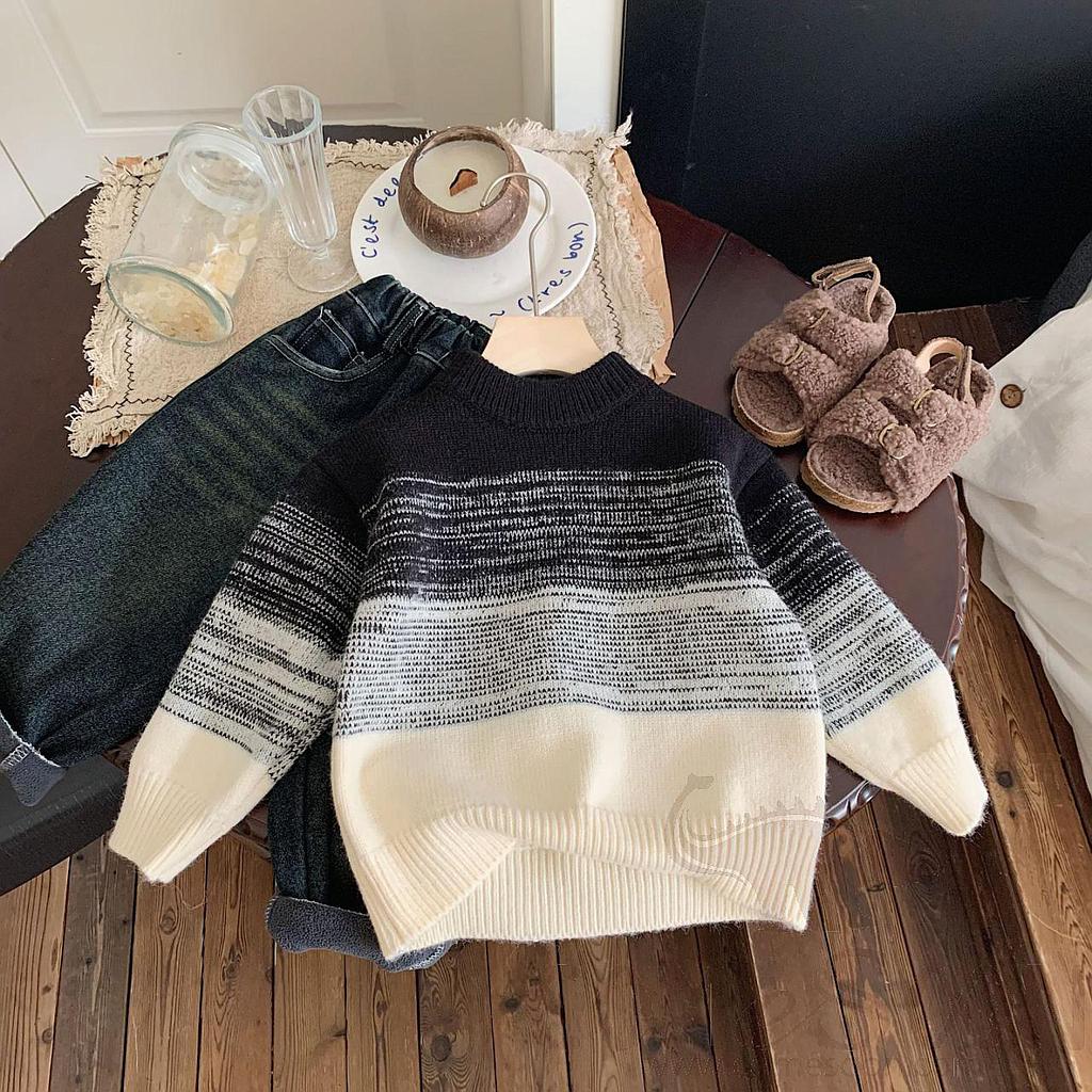 Knitted Sweater, Bule+ White, L39*W36cm