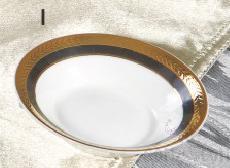 Bonechina Golden Pattan Luxury Sauce Dish 3.15"