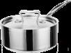 Single Handle Polished Short Tri-Ply Steel Pot, 201/430 Ss+ Aluminum+ 304 Ss, Φ260×h85mm
