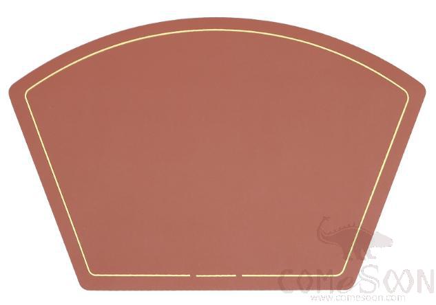 Two-Color New Fan-Shaped Table Runner, Pu, L47*W31cm