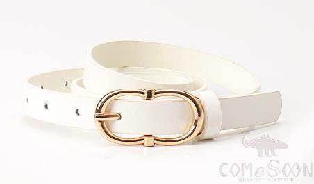 Pu Belt, High Quality Pu+ Alloy Buckle, White, L103*W1.8cm