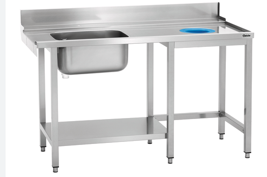 Pre Cleaning Ss Sink with Shelf Under the Sink, 1600*740*915mm, SUS 304