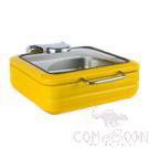 2/3 Gn Pan Yellow Square Hydraulic Premium Dining Oven with Glass Lid, 6L, 405x480x170mm