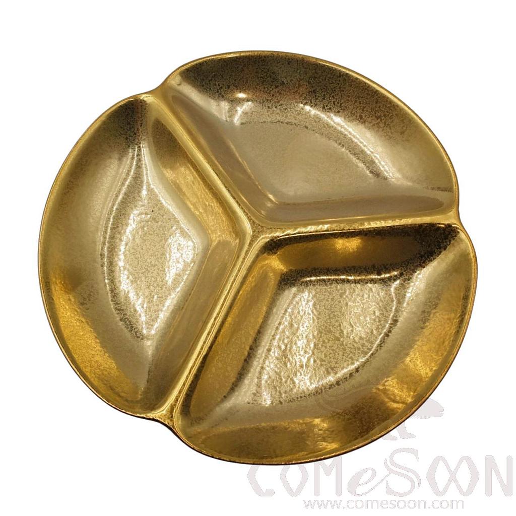Gold-Plating 7" Round Three-Compartment Plate product image
