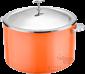 Triple Steel Orange Warming Stock Pot (Stainless Steel Lid), 201/430 Ss+ Aluminum+ 304 Ss, Φ320×h250mm