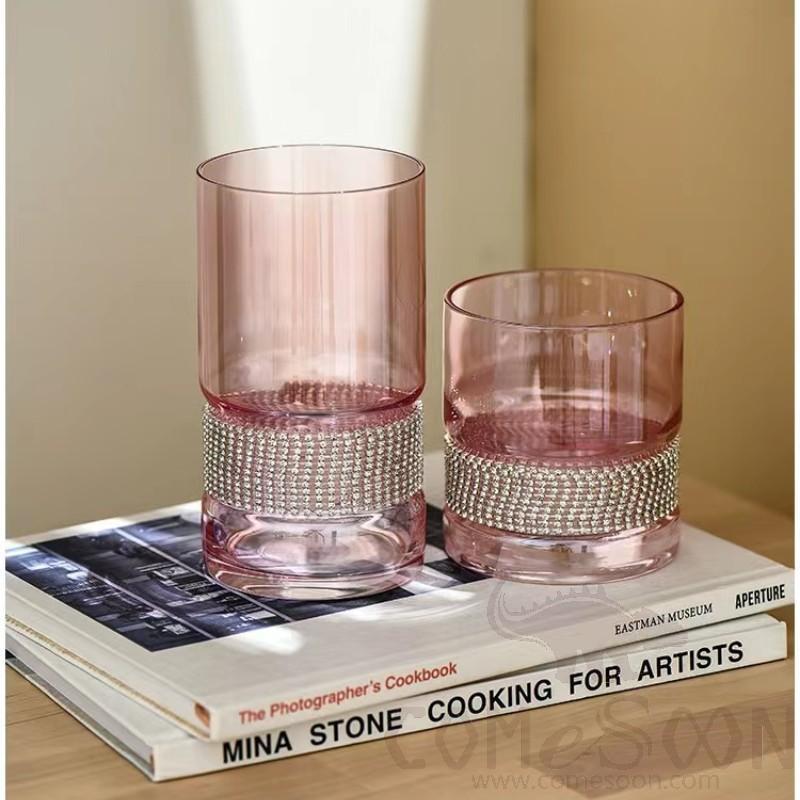 Cup, Glass, Pink, Φ7*H14cm product image