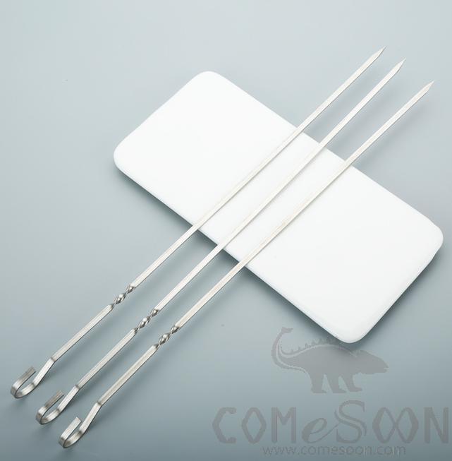 Round Bbq Skewers, 50pcs/pack, L330*W3mm, SUS 201, Silver
