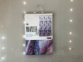 180x200 EVA Printed Shower Curtain-Purple Feather