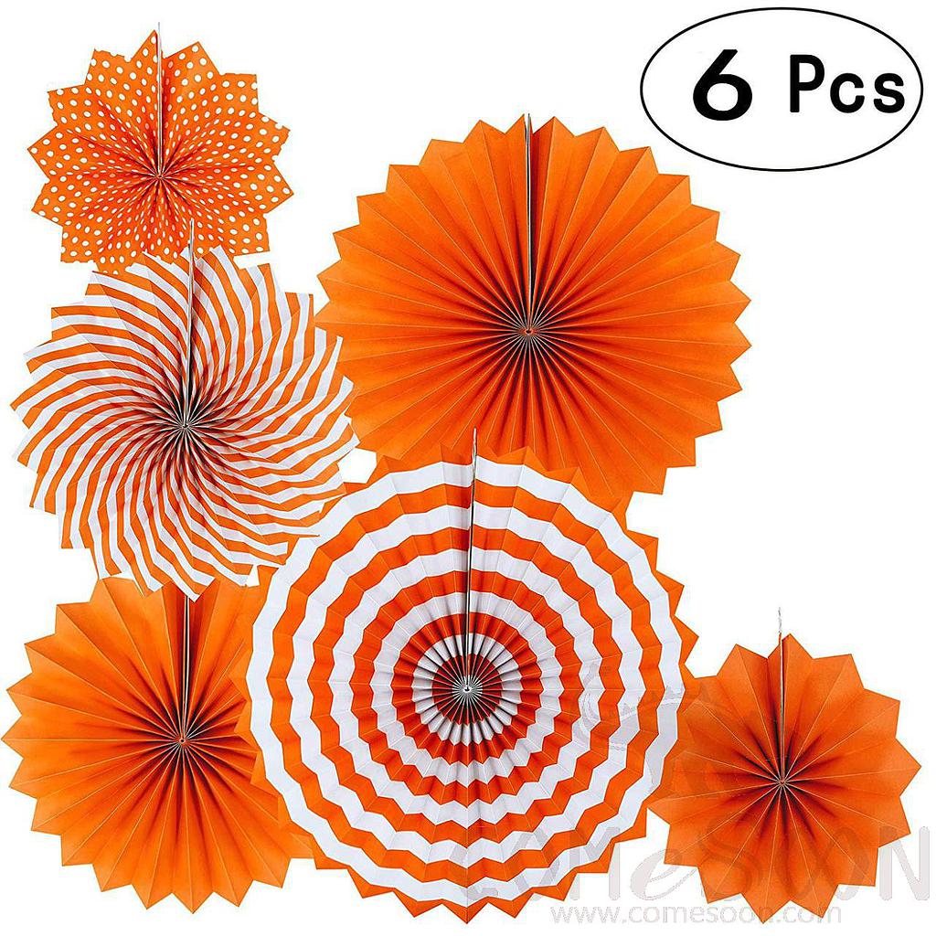 Halloween Paper Fan, Set of 6, Φ 40cm+ Φ 30cm+ Φ 20cm