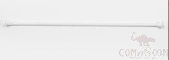 White Stainless Steel Perforation-Free Telescopic Shower Curtain Rod-Suitable for 110cm-200cm Wal product image