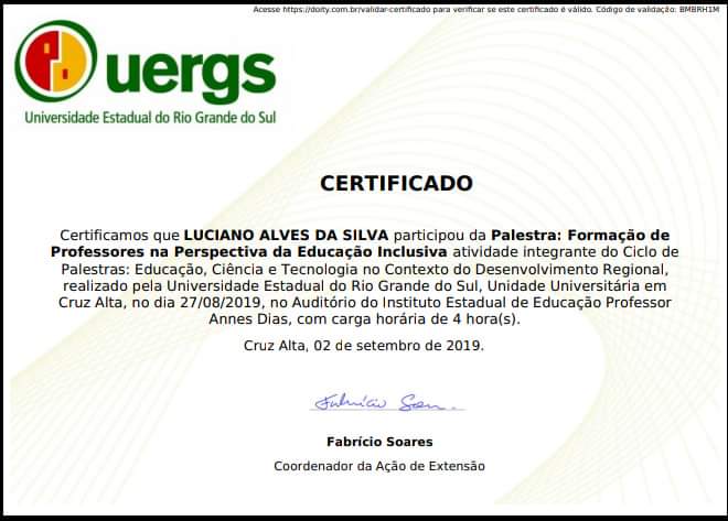 Certificado Formação de Professores 😍😍😍