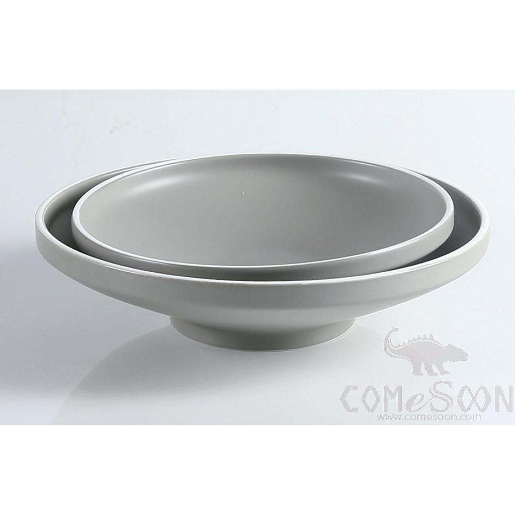 White Grey Series 9" Standing Edge Flared Bowl