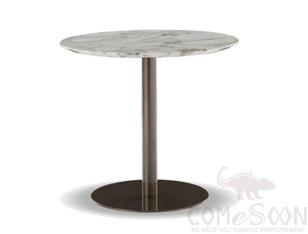 Outdoor Table-Φ60cm, Rock Board+ Metal Base, Φ60*75cm