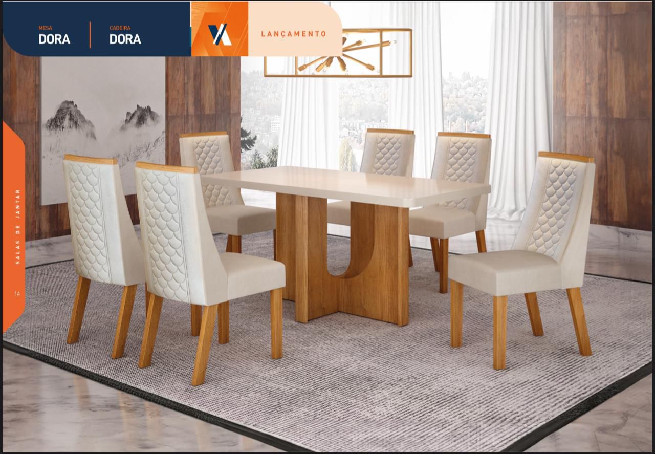 Mesa 6cadeiras Dora