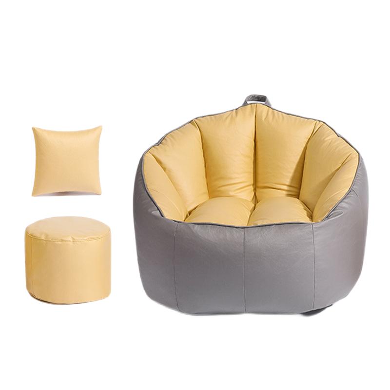 Bean Bags, Superfiber Technology Cloth, Epp, L75*W75*H65cm, Yellow+ Dark Gray product image