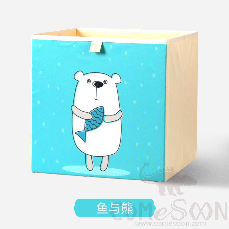 Linen Storage Basket-33*33*33cm, Waterproof Coating Canvas Linen+ Mdf Insert