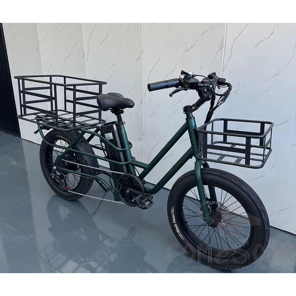 20" Electric Assisted Freight Bicycle, 500w, 48v 15Ah