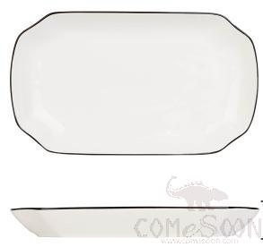 Black Edge Series 10" Cut Corner Plate