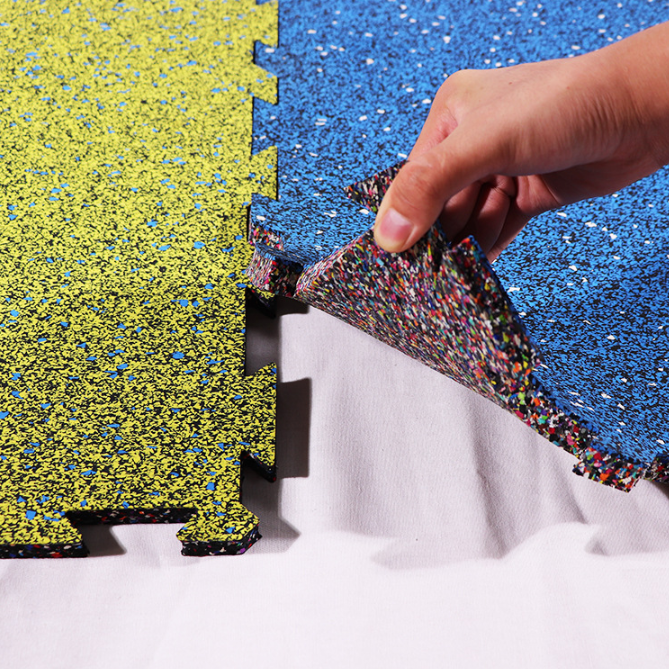 Rubber Splicing Floor Mat, Material W/ Foam Sound Insulation Cotton and Pure Epdm, 50cm*50cm*15mm