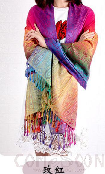 Shawls-70*190cm, 30% Rayon+ 70% Polyester
