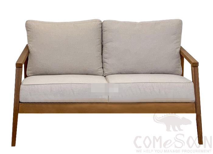 Outdoor Solid Wood Sofa-145cm, High Density Sponge, 145*77*85cm product image