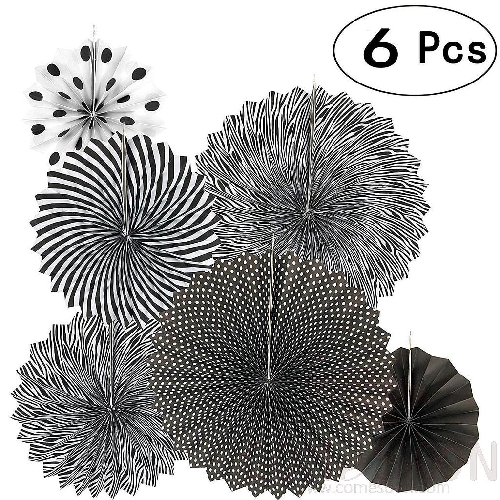Halloween Paper Fan, Set of 6, Φ 40cm+ Φ 30cm+ Φ 20cm
