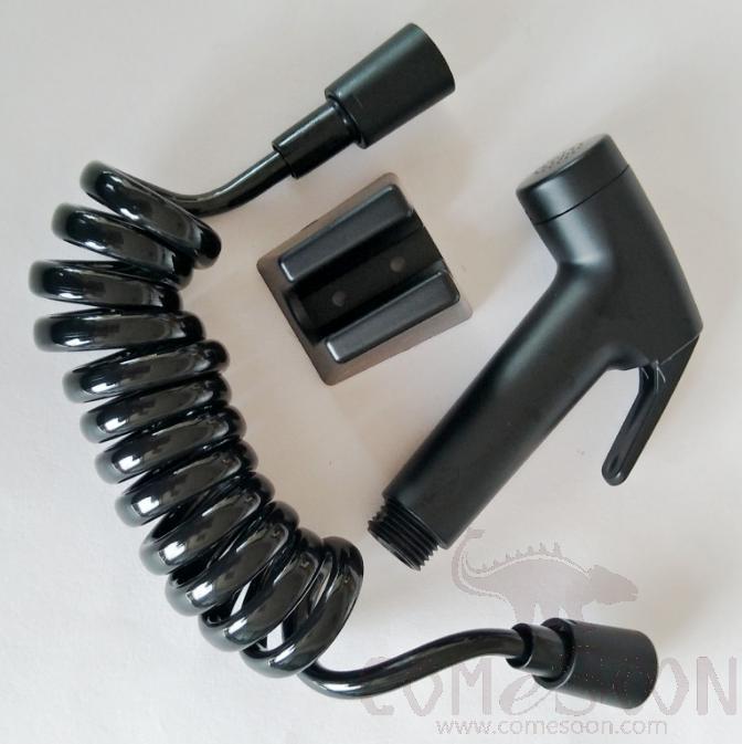 Shower Spray Gun - Retro Black - Three Piece Set(a)-516d