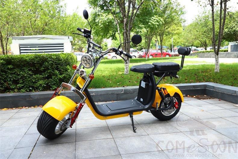 Harley Electric Vehicle, 12a 60v, Lithium Battery, 35km, 1500w, with Trunk, Yellow