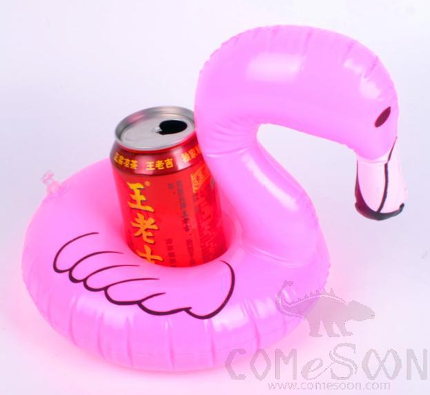 Inflatable Floating Beverage Cup Holder, Greater Flamingo