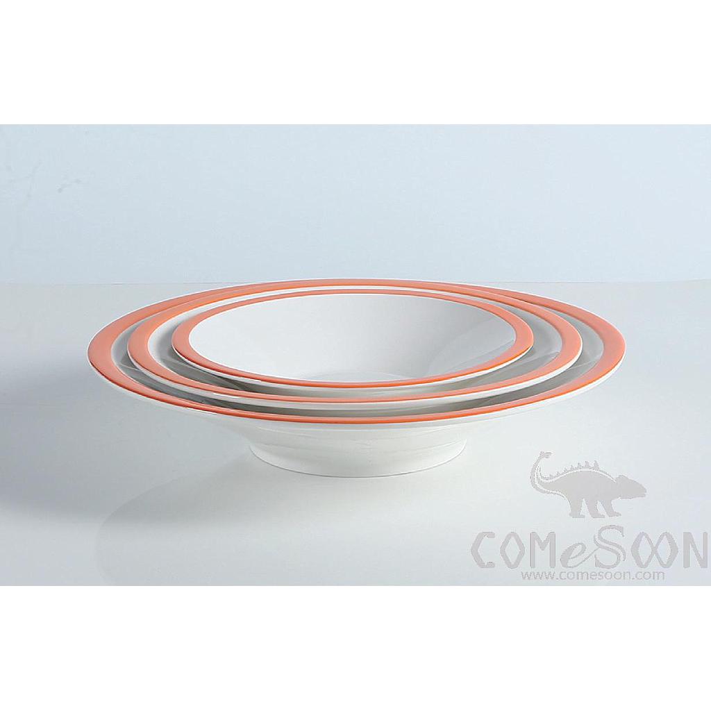 Orange Sleeve Series 11" Thick Rimmed Shallow Bowl
