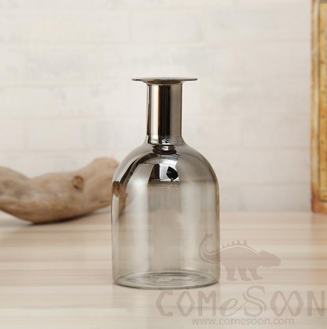 Gradient Electroplated Transparent Glass Vase, D5.2*H17cm, Glass product image