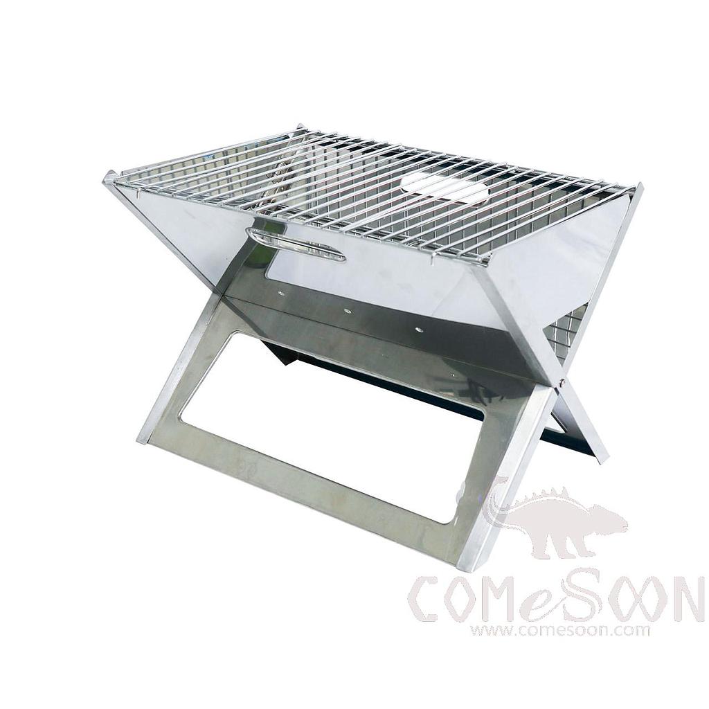 Stainless Steel Foldable X-Shape Charcoal Bbq Grill L34.6*W45.5*H32cm