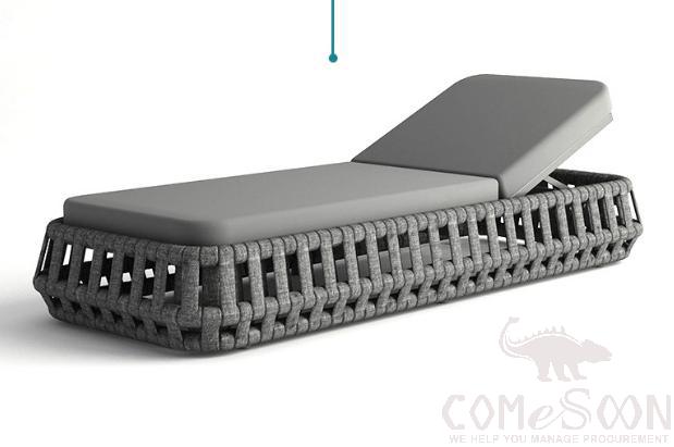 Outdoor Braided Rope Recliner, 190*79*35cm