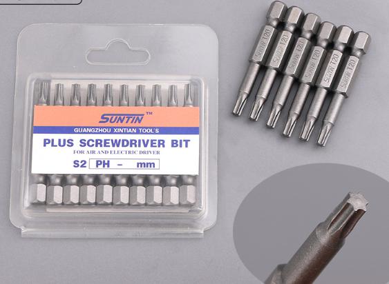 Magnetic Solid Torx Screwdriver Bits 1/4"*50*T15