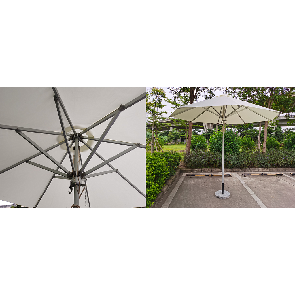 48-pillar single top mid-pillar umbrella 3m round, luxurious umbrella tray