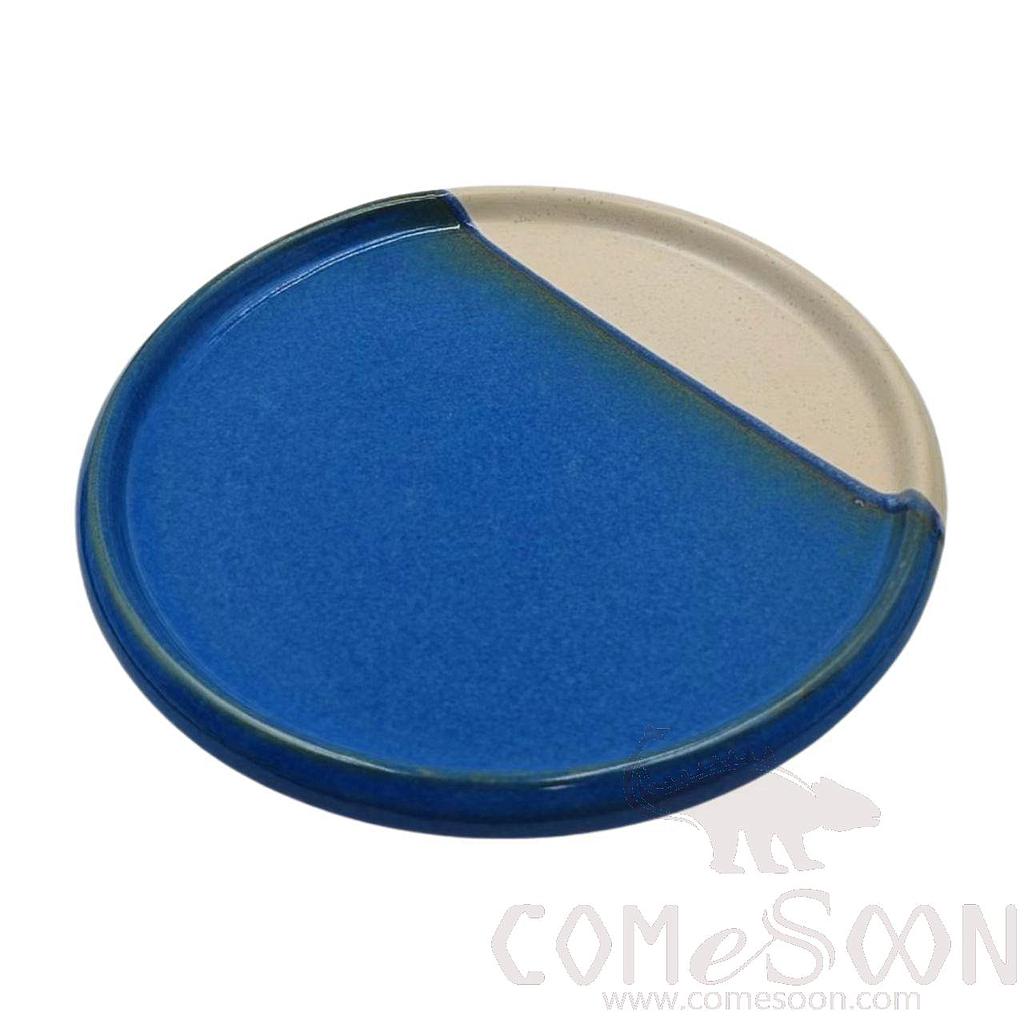 Blue White Series 12" Thick Rimmed Round Plate product image