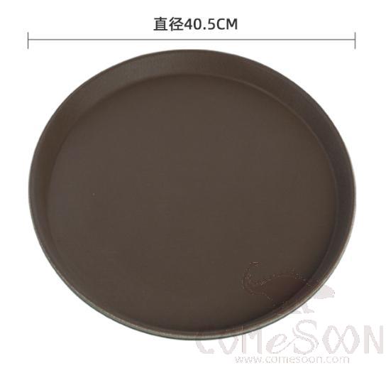 Round Serving Tray, Rubber+ Toughened Glass Fiber, Φ40.5cm