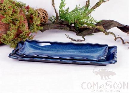 Blue Glaze 13" Long Strip Plate