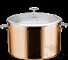 Triple Steel Roman Rose Gold Warm Stock Pot with Glass Lid, 201/430 Ss+ Aluminum+ 304 Ss, Φ320×h250mm