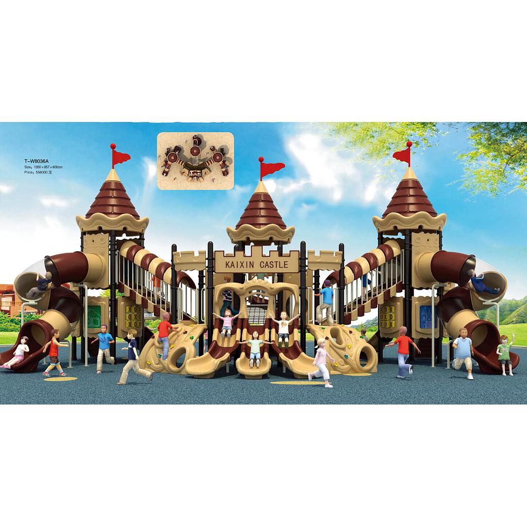 Outdoor Slide, L1350*W857*H600cm, Playground Castle
