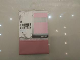 Stitched Shower Curtain-Light Pink, Peeva, 180* 200 cm