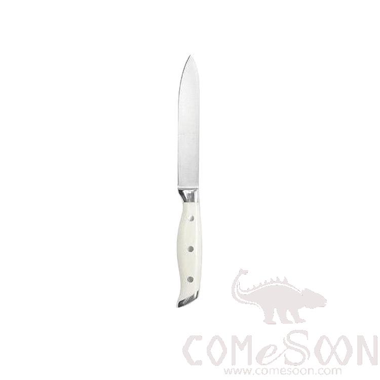 All Purpose Knife-White, German 5cr15 Ss+ Pom, Blade 5"
